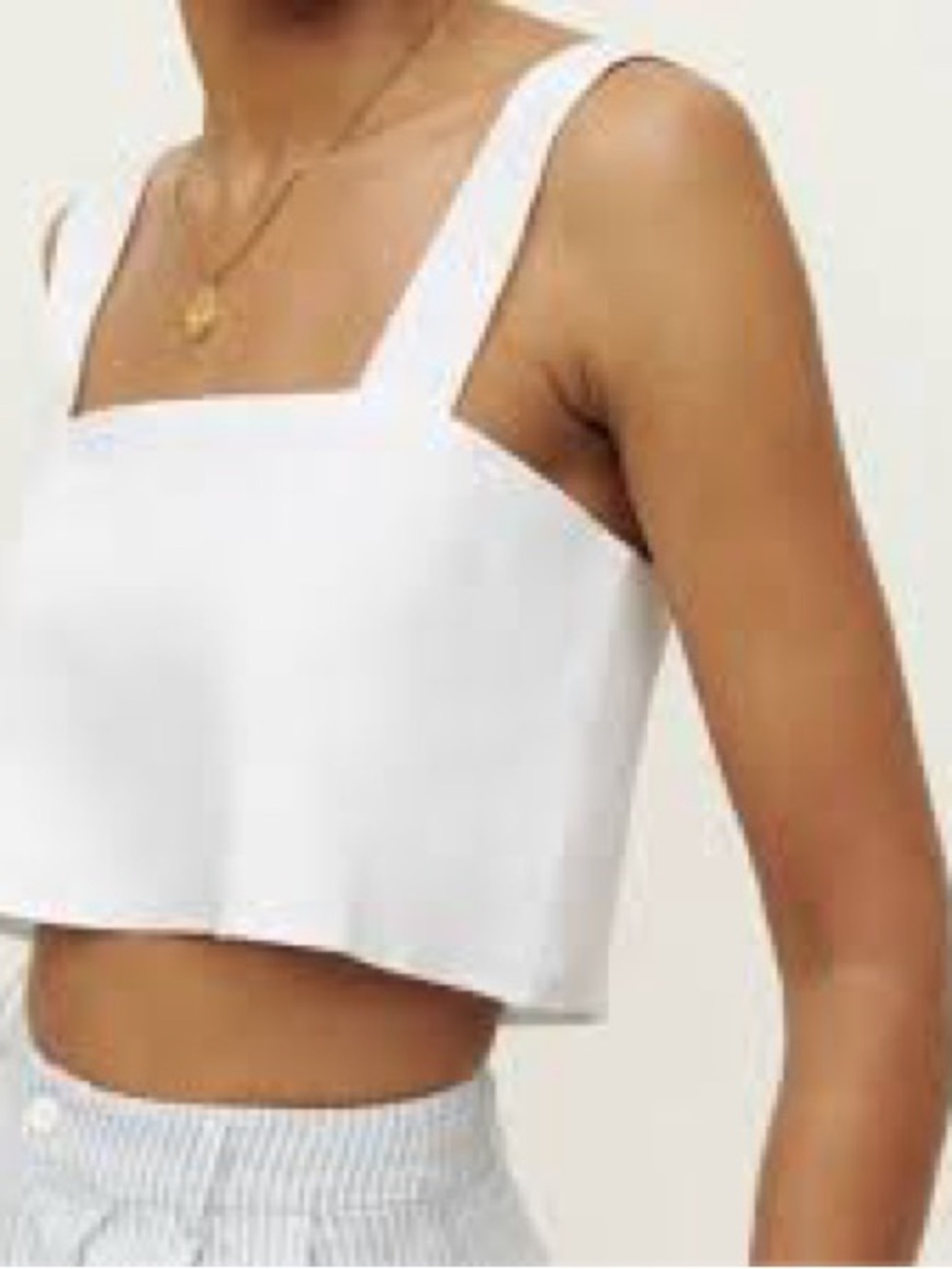 Reformation Lorin Top White 100% Linen Crop Top XS